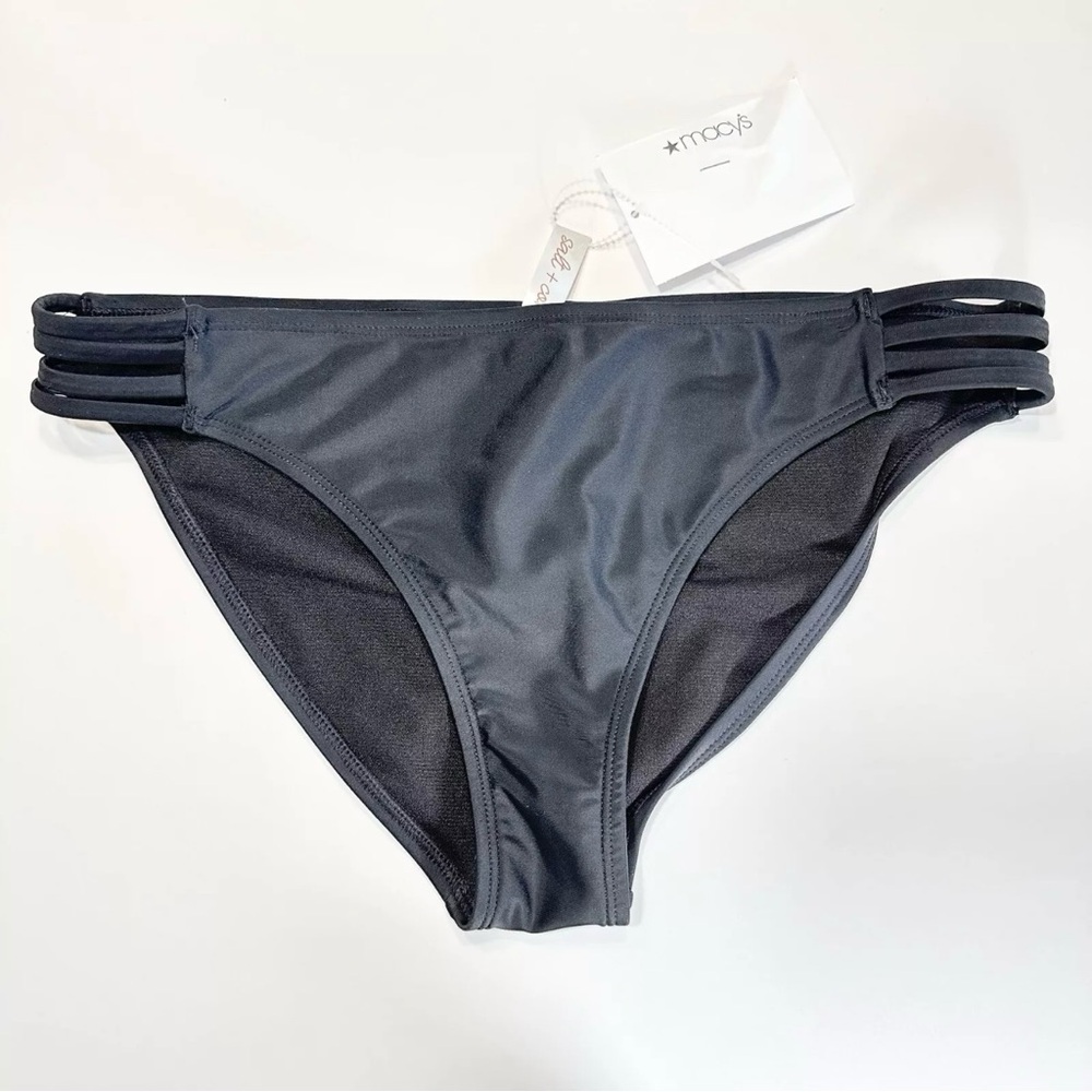 Salt + cove Large Junior Bikini Bottom Black Strap Sides New
